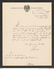 k.k. naturhistorisches Hofmuseum, Intendanzakten 1885-1896 (Hauer), Aktenzahl Z.139/1892, Seite 1